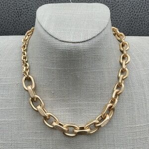 ZARA Necklace Womens Gold Tone Chunky Chain Multi Strand Statement Collar 14"